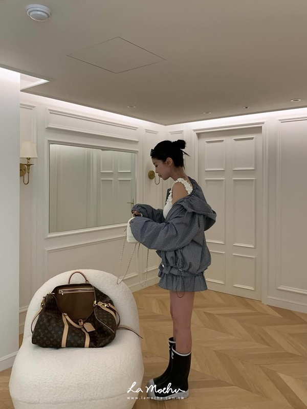 格紋荷葉蛋糕褲裙